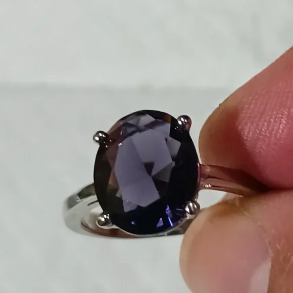 NWOT Silver Amethyst Fashion Jewelry Solitaire Ring Size 7.75 - Picture 11 of 15